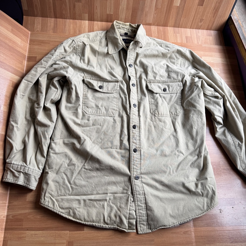 Club room fleece lined beige shacket size large